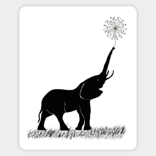 Elefant Holding Dandelion Sticker